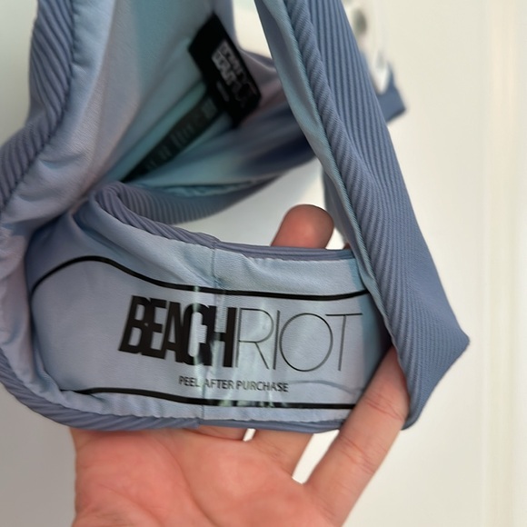 Beach Riot Ribbed Blue Bikini Bottom - Picture 3 of 4